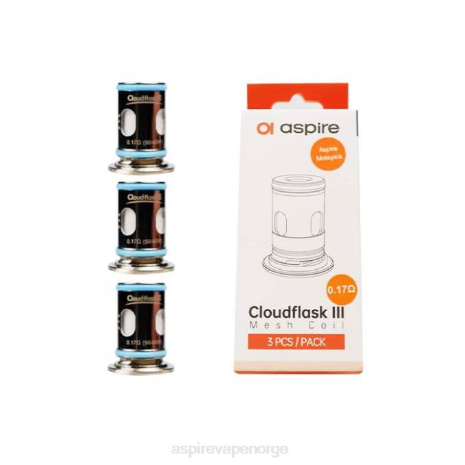 Aspire Vape Shop - Aspire Cloudflask iii mesh coil 0,17 ohm/3 stk per pakke 6NNX207